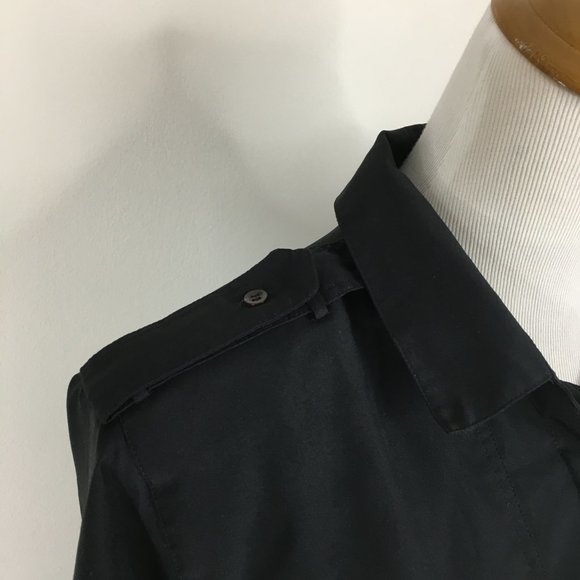 Vintage DVF DIANE VON FURSTENBERG Black Relaxed Fit Hidden Button Shirt - Picture 3 of 11